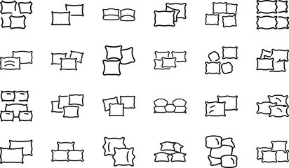 bundle cushion silhouettes style on white background