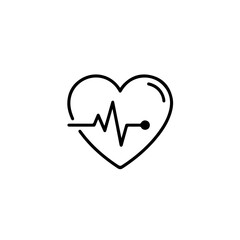 Heartbeat in Love Icon – Minimal Line Art