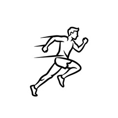 Running Person Icon – Minimal Line Art