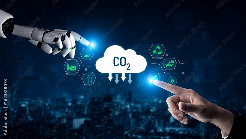 Poster ai helps manage carbon footprint by analyzing emission data, optimizing renewable energy use, and au