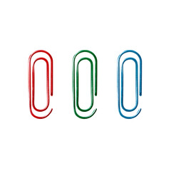 Obraz premium Three colorful paperclips