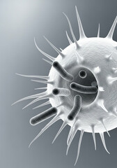 Microscopic View Of A Pathogen Infecting A Cell