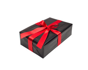Colorful Christmas gift boxes with ribbons and decorations on white isolated background