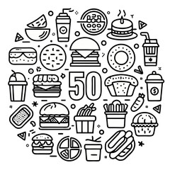 Minimalist Fast Food Icon Pack
40 Outline Style Snack & Meal Vectors
Perfect for Menus, Apps & Food Branding

