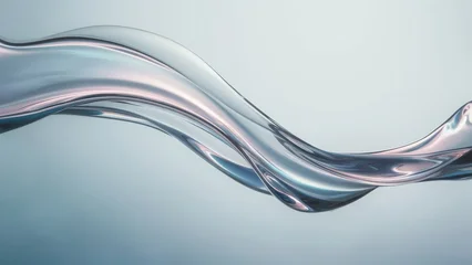 Abstract flowing liquid metal wave with iridescent sheen © PNG Stock