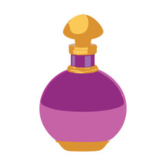 Elegant perfume bottle icon with purple and pink hues, perfect for beauty, cosmetics, and fragrance branding, apps, and product labels.