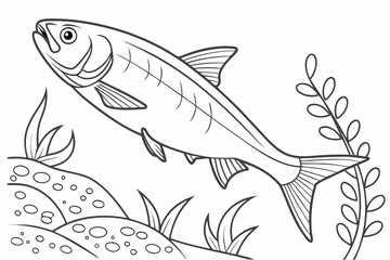 coloring page line art the milkfish black vector