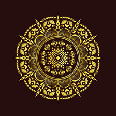 Ornamental Mandala Vector Design with Intricate Symmetry