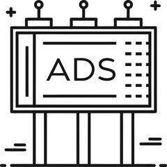 Billboard Advertising Sign Illustration in Silhouette Style silhouette on white background