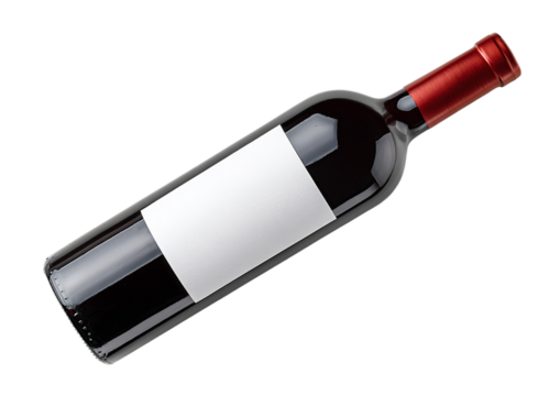 red wine bottle isolated on transparent background