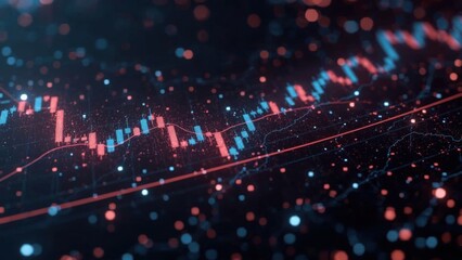 Visualizing Complex Financial Data Trends and Economic Growth Patterns Through Abstract Digital Displays