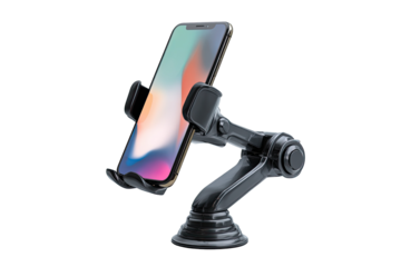 Modern car phone mount, black