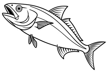 coloring page line art the jackfish black vector