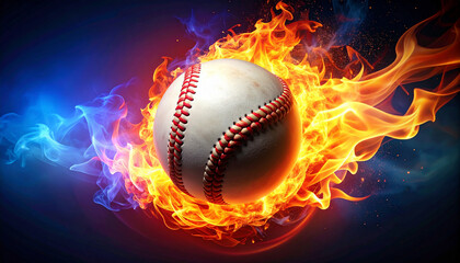 baseball in flames