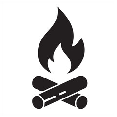 campfire symbol bonfire icon silhouette Illustration design on white background