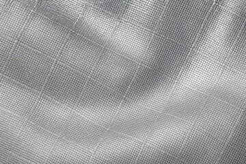 Cool Silver Ripstop Fabric – Extreme Close-Up with Sharp Fibers and No Folds