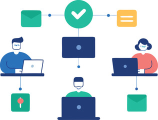 Minimalist Productivity Concept with Team Collaboration