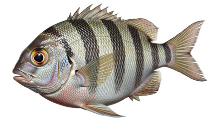 Isolated Sheepshead Fish