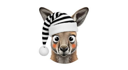 Isolated Kangaroo With Hat