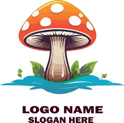 Mushroom logo icon vector white background .