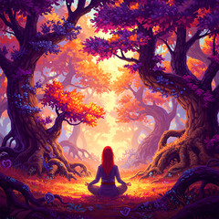 meditation in the forest