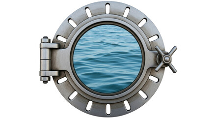 Isolated Porthole with Ocean View