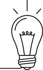 Lightbulb Line Icon &ndash; Editable Stroke Symbol for Creativity, Innovation, and Creative Services