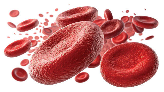 blood cells on transparent background 