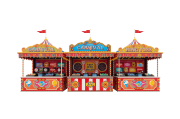 Festive Carnival Game Booths, Fairground, Fun