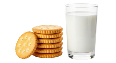 Isolated Milk And Crackers