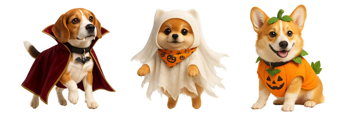 three dog halloween costumes transparent