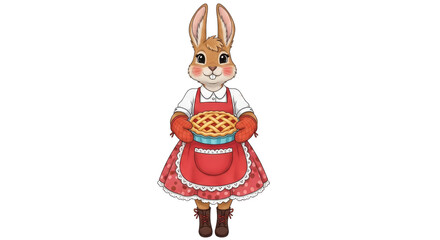 Isolated Rabbit with Pie