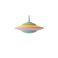 Fototapeta premium Playful UFO design with exaggerated proportions pastel colors, evoking sense of whimsy and fun