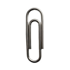 Silver paperclip close up