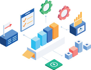 Agile Workflow Sprint Planning in Isometric Office Scene