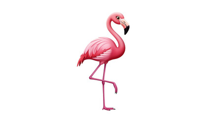 Obraz premium Stylized 3D cartoon flamingo – transparent background