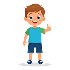 little boy showing agreement thumbs up hand gesture happy kid smiling positive sign illustrations