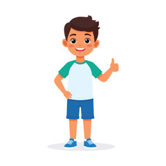 little boy showing agreement thumbs up hand gesture happy kid smiling positive sign illustrations