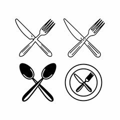 Spoon and fork vector illustration for restaurant menu design