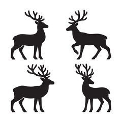 set of deer silhouettes