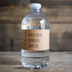 Clear Plastic Bottle of Still Water with Minimal Label