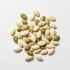pumpkin seeds on white background