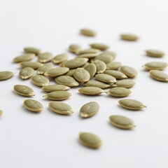 pumpkin seeds on white background