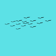 A clean vector set of flying bird silhouettes, capturing freedom and grace—perfect for tattoos and nature art.