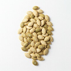 pumpkin seeds on white background