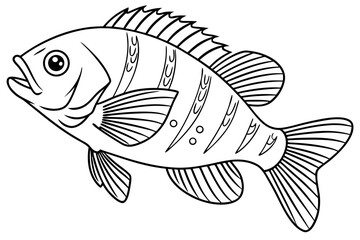 coloring page line art the bluegill black vector