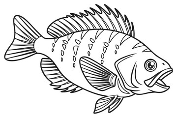 coloring page line art the bluegill black vector