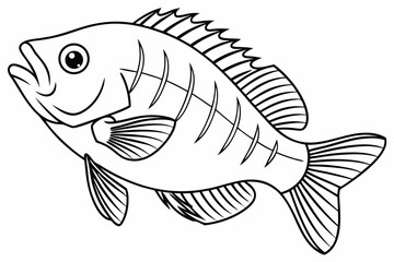 coloring page line art the bluegill black vector