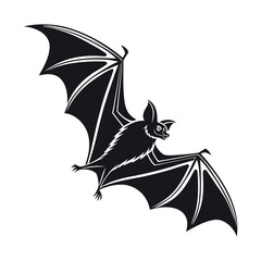 a set of evening bat silhouette  black vector icon