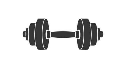 Dumbbell weightlifting equipment in a minimalist vector style ideal for fitness related designs for promotion or advertising a gym or work out routine